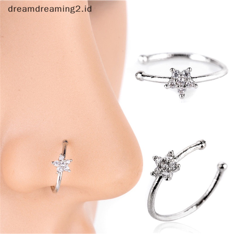 (drea) Cincin Hidung Ear Hoop Tragus Cartilage Earring Kristal Baja Bedah Stainless//