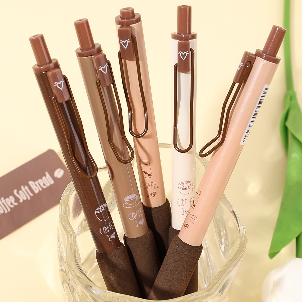 Pulpen Ballpoint Tipe Dorong Warna Solid Alat Tulis Menulis/Ujian Halus Sekolah Pensil Signature Nyaman Tahan Lama