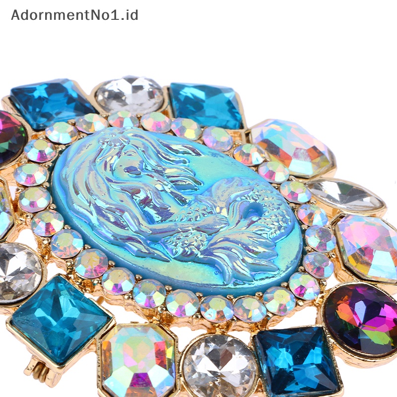 [AdornmentNo1] Bros Mermaid Bentuk Oval Berlian Imitasi Untuk Wanita Perhiasan Fashion Cantik [ID]