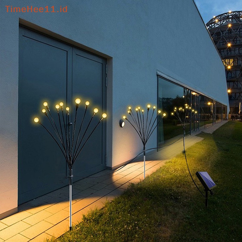 Timehee Solar Firefly Light Solar LED Fairy Lights Outdoor Dekorasi Taman Landscape ID