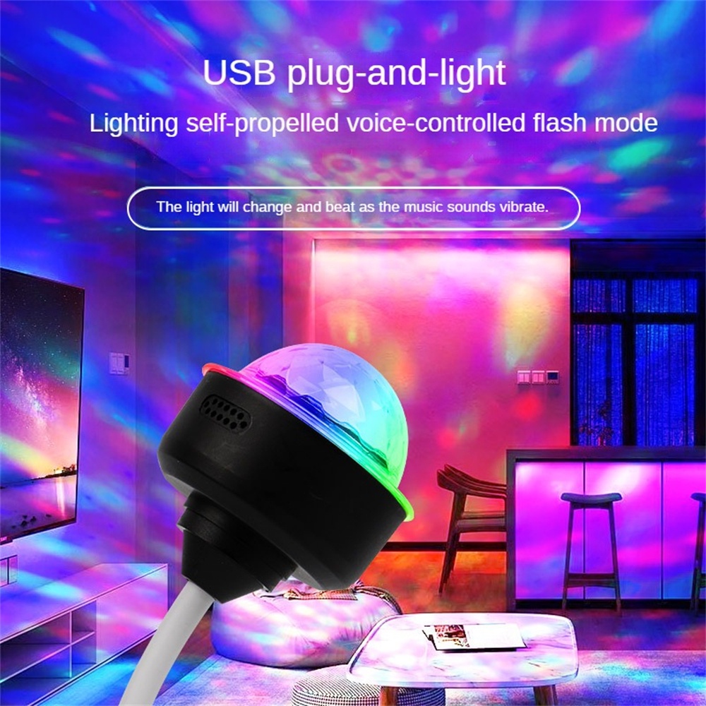 Light Lampu Sorot Led Warna-warni Usb Lampu Sorot Pesta Dj Lampu Sorot Bola Ajaib Lampu Mobil Suasana Ponsel Lampu Bar Klub Lampu Efek Panggung