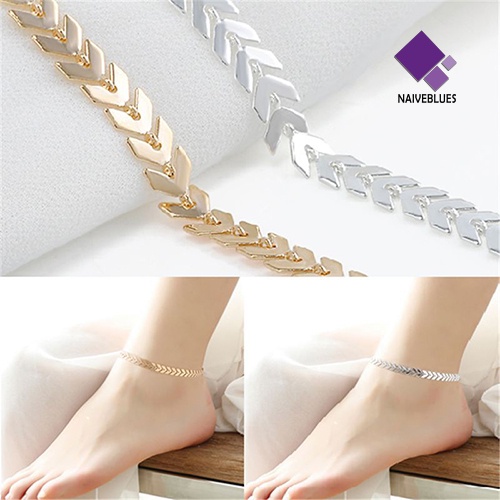 &lt; Naiveblues &gt; Wanita Boho Arrows Barefoot Foot Gelang Perhiasan Sandal Pantai Rantai