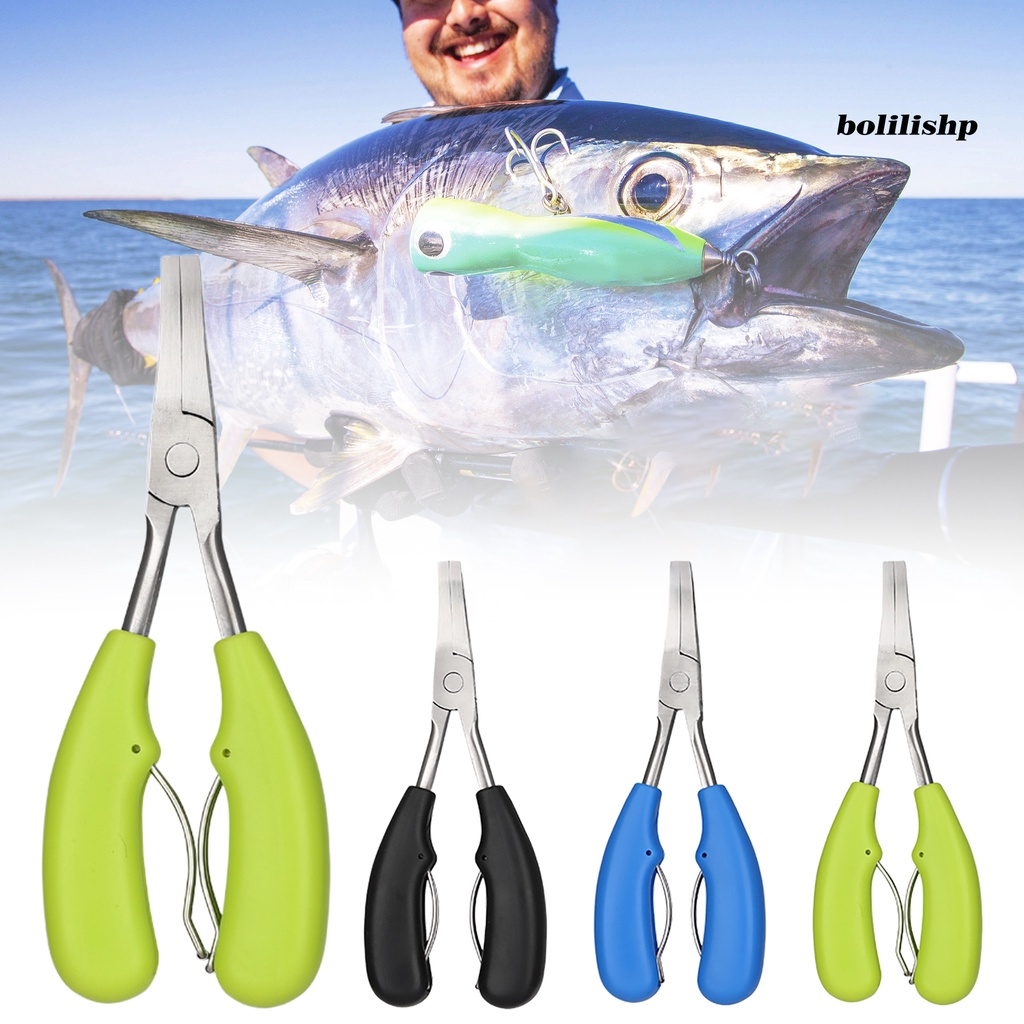 Bo-tang Mancing Multifungsi Good Bite Force Stainless Steel Kekuatan Tinggi Memancing Line Hook Flat Nose Tang Fishing Tackle