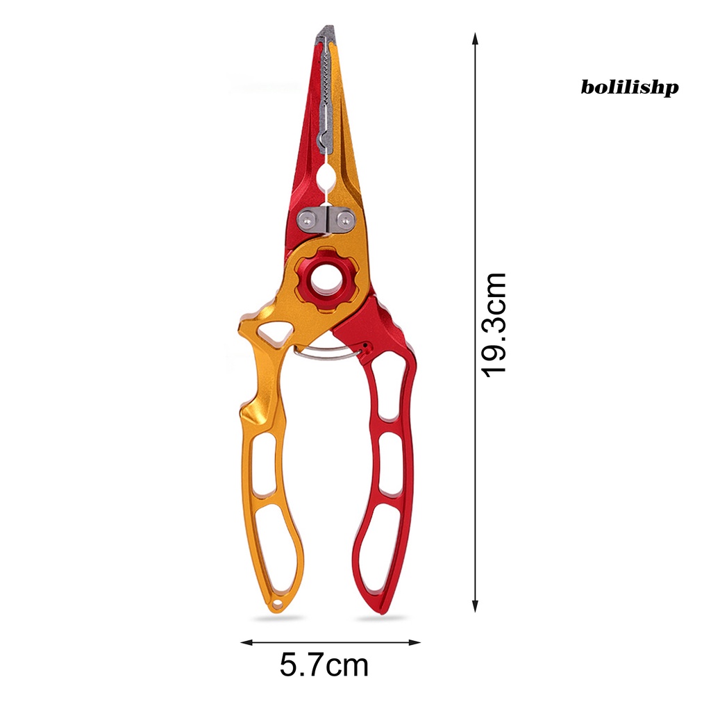 Bo-fishing Lure Tang Multifungsi Kunci Pengaman Paduan Titanium Kekuatan Tinggi Pemotong Tali Memancing Gunting Memancing Aksesoris