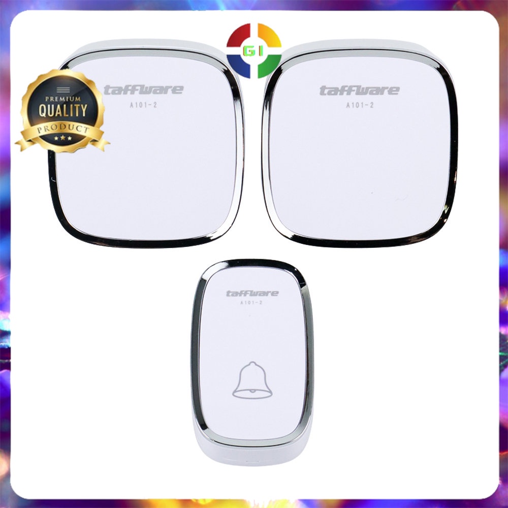 Bel Pintu Wireless Doorbells Waterproof 36 Nada 2 PCS Receiver White