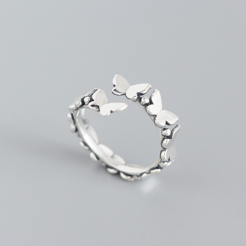 Cincin Model Terbuka Kupu-Kupu Bahan Alloy Fashion Untuk Wanita