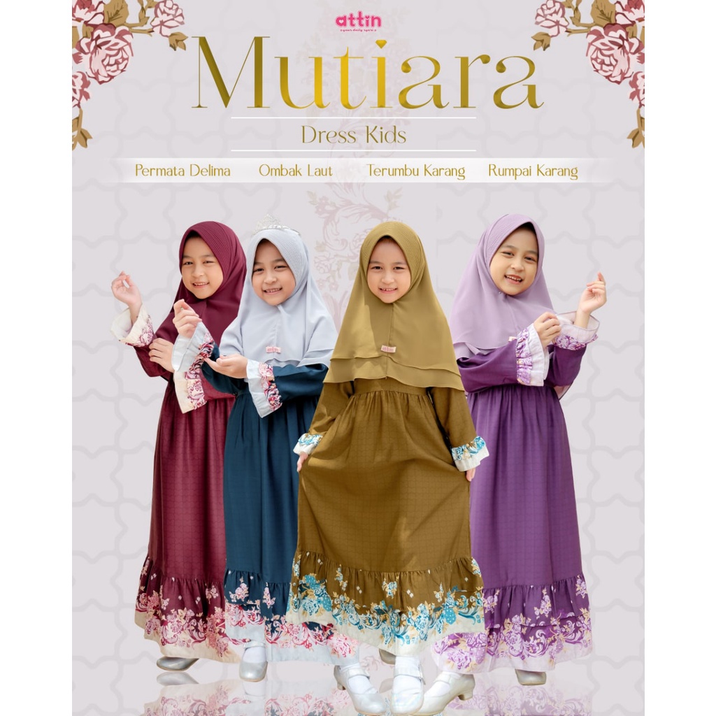 NEW GAMIS ANAK SARIMBIT MUTIARA DRESS KIDS BY.ATTIN BAHAN ORZALA LUX GAMIS KIDS COUPLE MOM AND KIDS 