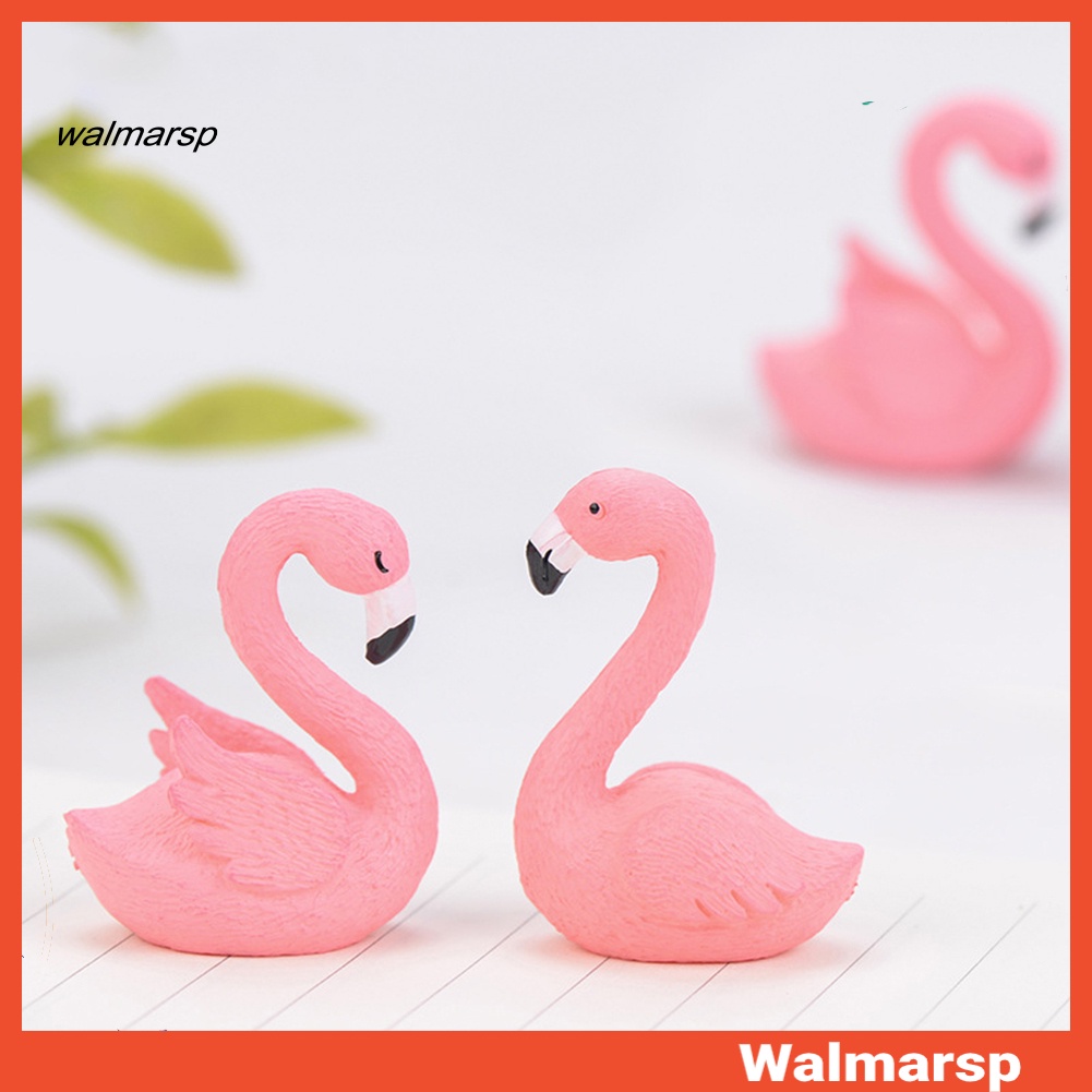 Lap Mini Flamingo Model Patung DIY Miniatur Pemandangan Taman Bonsai Ornamen Hadiah