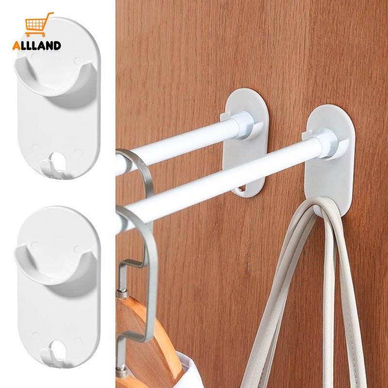 Self-adhesive Curtain Rod Holder Bebas Paku/Braket Rel Baju Kuat Kait Tetap/Aksesoris Penyimpanan Rumah Tangga