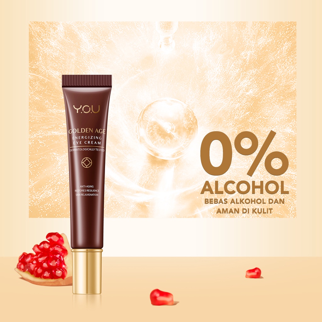 YOU Golden Age Energizing Eye Cream 15g [Intense Eye Firming Treatment] | Atasi Kantong Mata dan Mata Panda dengan Kandungan Shea Butter VITAMINKU