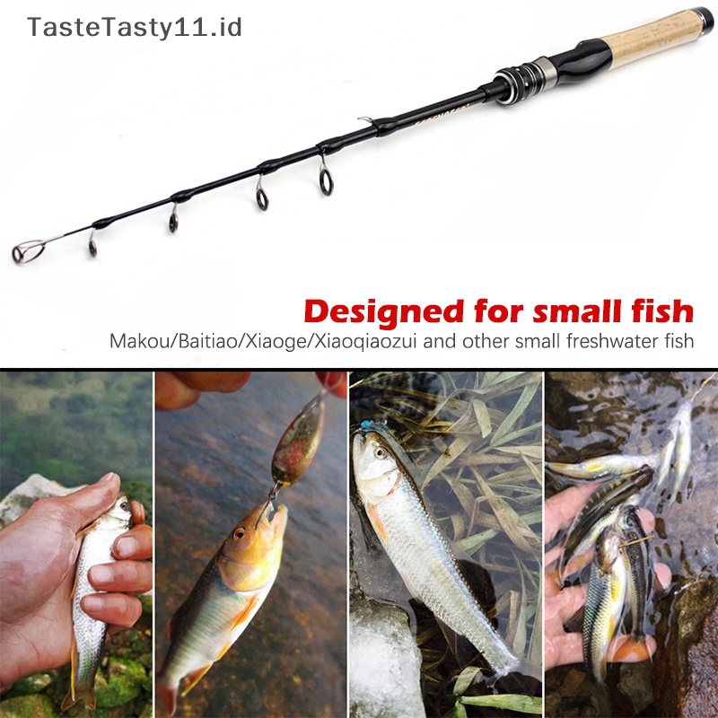 Tastetasty Ultra light ul power Telescopic Fishing Rod Spinning Rod Lure Weight 1-5g Anak Pemula Menangkap Tiang Ikan Kecil.