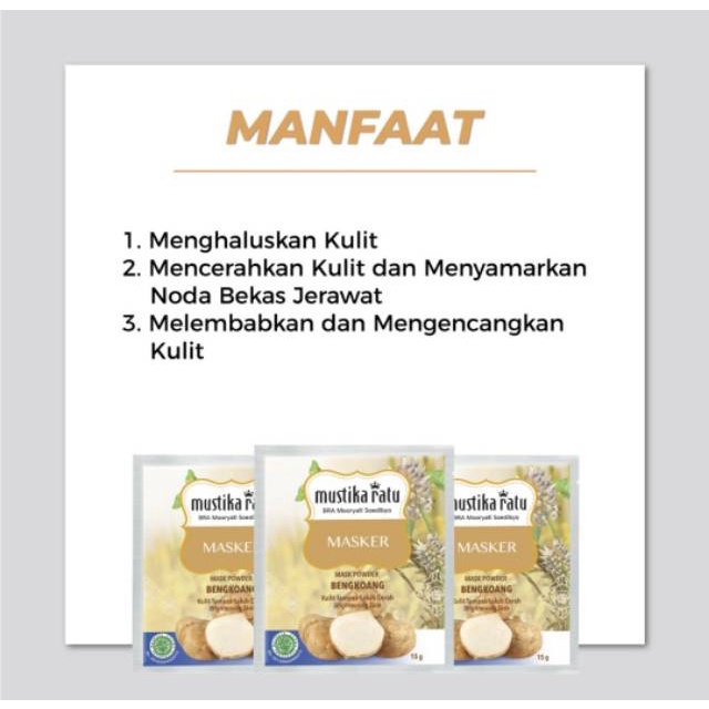 ★ BB ★ Mustika Ratu Masker 15gr - Masker Wajah - Masker Bubuk