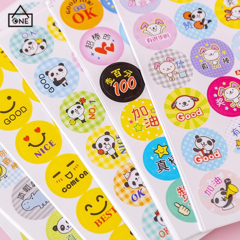 COD❤️Cartoon Reward Stickers Animals Praise Label Stationery Sticker Mother Teacher Award Classic Toys School Supplies Kids Photo Album Decor-A.one