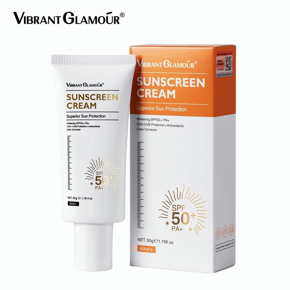 VIBRANT GLAMOUR Whitening Sunscreen Cream Sunblock Cream SPF50+ PA+++ UV Shield Skincare Sunblock Sun Screen 50Gr