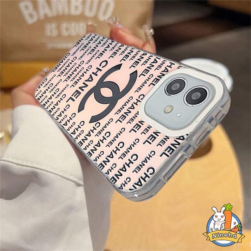 IPHONE Casing Kompatibel Untuk Iphone14 13 12 11 Pro Max X Xr Xs Max8 7 Plus SE Retro Mewah Bahasa Inggris Laser Phone Case Akrilik Bening Keras Shockproof Bumper Phone Casing Cover Pelindung