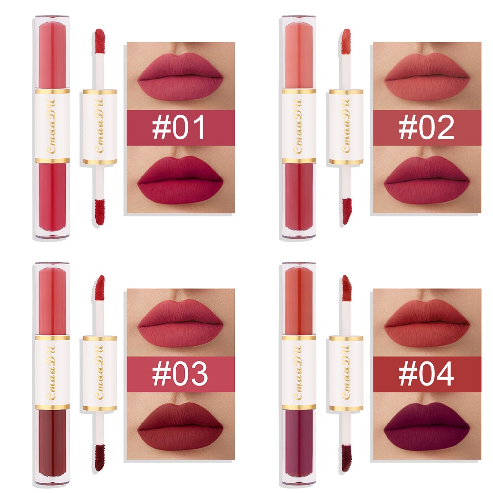 ~AB~ CMAADU Double Lipstik 2in1 8 Colors Matte Liquid Waterproof Long Lasting | Lipmatte | Lipstick | lipcream | lipstik tahan lama