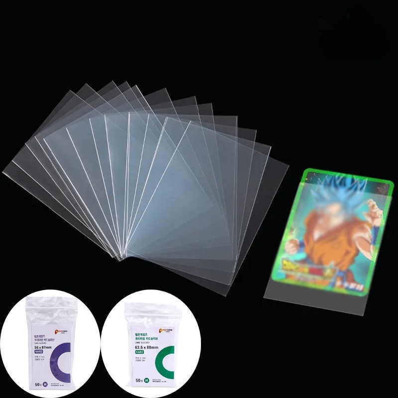 50pcs/set Anti Gores Ultra Tipis Plastik Pembukaan Kartu Film Pelindung Kartu Kredit Nama ID Card Pelindung Lengan Bintang Game Kartu Cover Tahan Air Debu Transparan