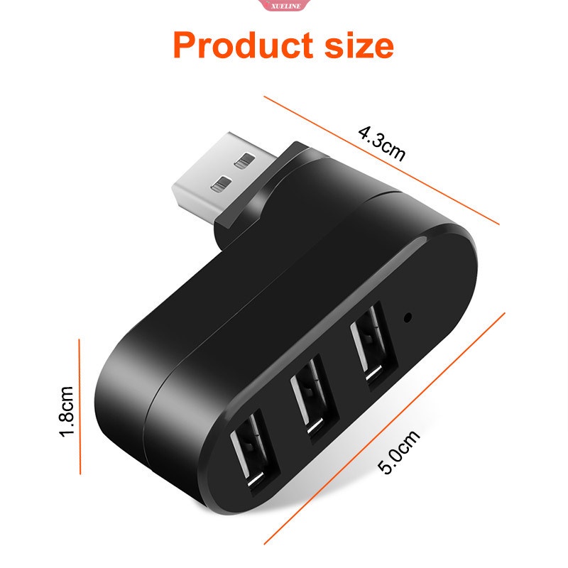 3port Multi 2.0 USB Hub Mini USB Hub Kecepatan Tinggi Rotate Splitter Adapter Untuk Laptop Notebook Untuk Aksesoris Komputer PC [ZXL]