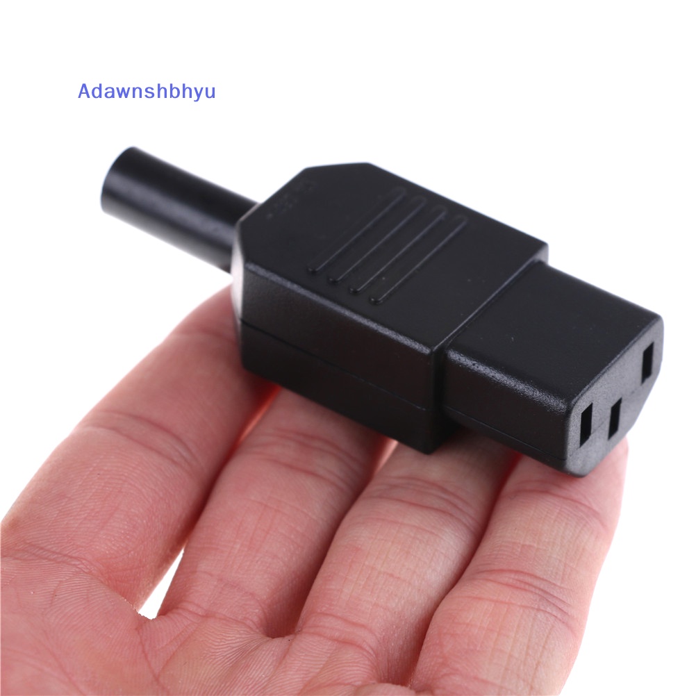 Soket Adhyu Hitam 3pin 10A /250V IEC 320c13 Female Plug Rewirable Power Connector ID