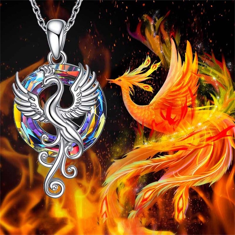 Dainty Phoenix Bird Kalung Untuk Wanita Kristal Halus Mitologi Phoenix Liontin Kalung Perhiasan Pertunangan