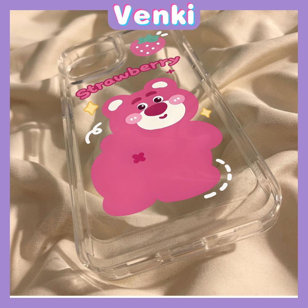 For iPhone 11 iPhone Case Clear Big Hole Space Case TPU Soft Case Shockproof Protection Camera Cute Pink Bear Compatible with iPhone 14 13 Pro max 12 Pro Max 11 xr xs max 7 8Plus