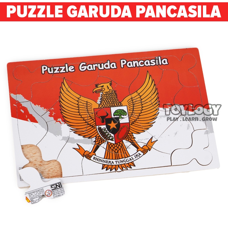 Puzzle Anak Mainan Kayu Edukasi Gambar Burung Garuda Pancasila Lambang Negara  Bongkar Pasang Wooden