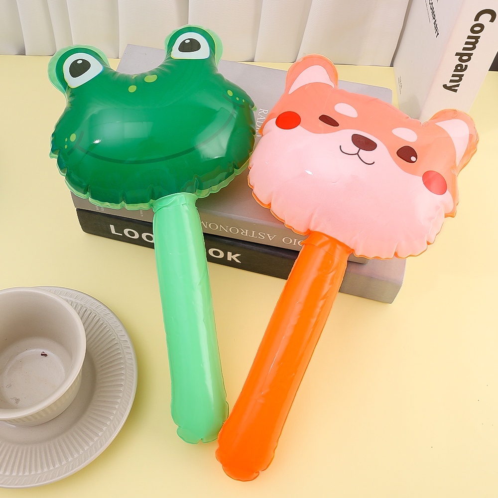 [Harga Grosir] Animal Head Handheld Stick Mainan Tiup Anak Palu Lonceng Tiup/Balon Tiup/Tongkat Tangan Anak/Mainan Aktivitas Tk