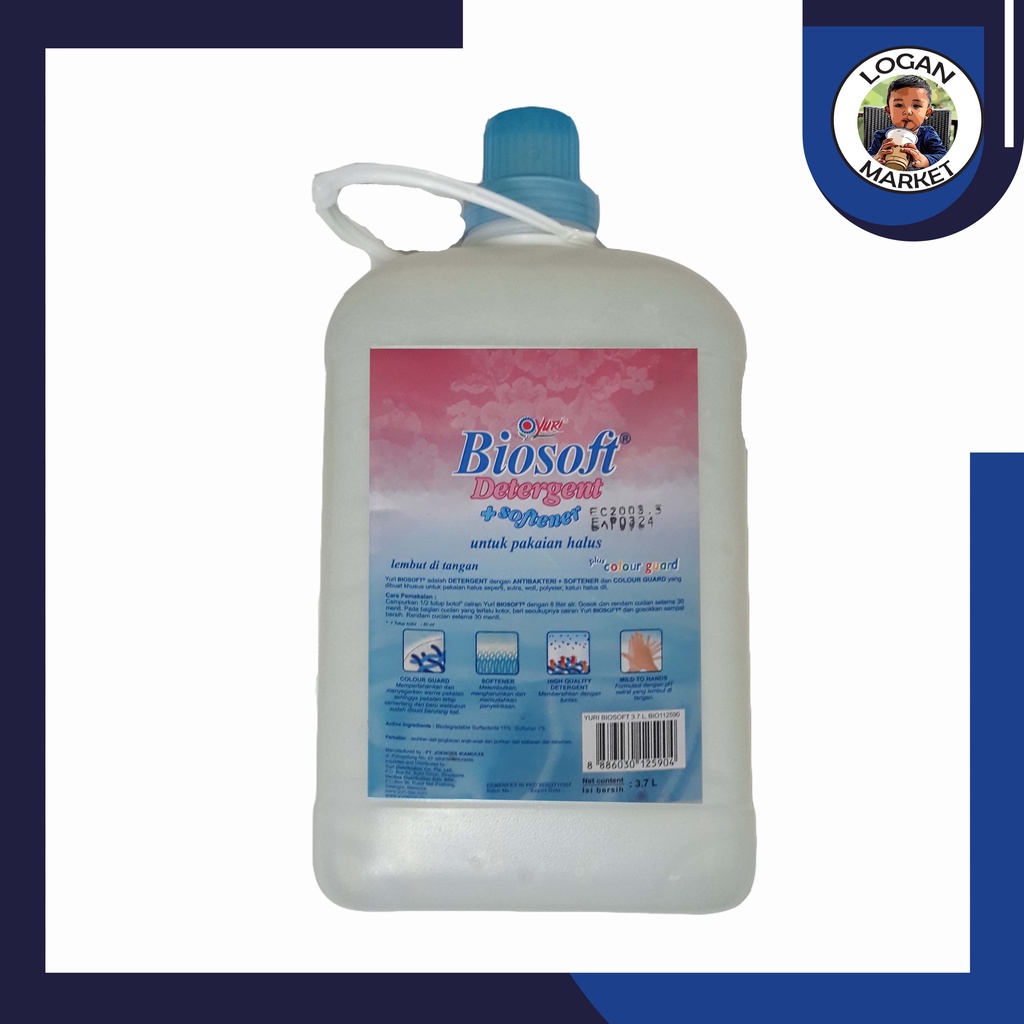 Yuri Biosoft Detergent Deterjen + Plus Softener 3.7 3,7 Liter