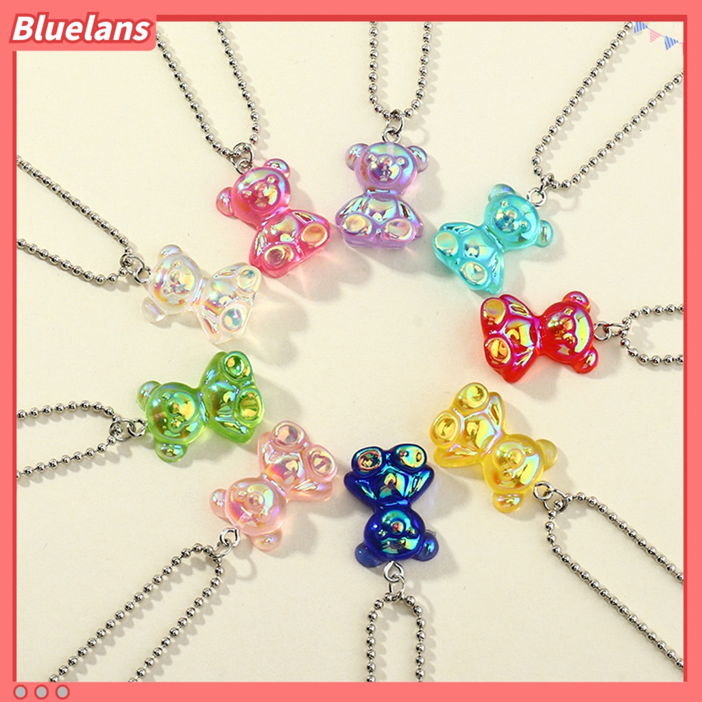 [BLS] Kalung Bentuk Hewan Anak Perempuan Liontin Resin Gummy Bear Rantai Trendy Untuk Kehidupan Sehari-Hari