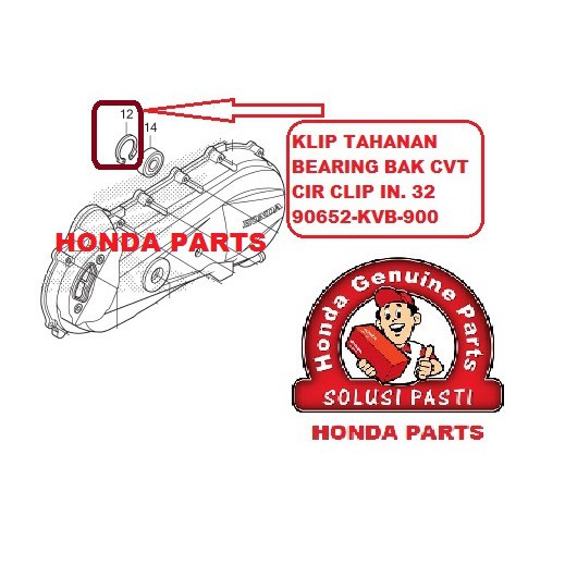 CIR CLIP IN KLIP TAHANAN BEARING BAK CVT MATIK 32 90652-KVB-900