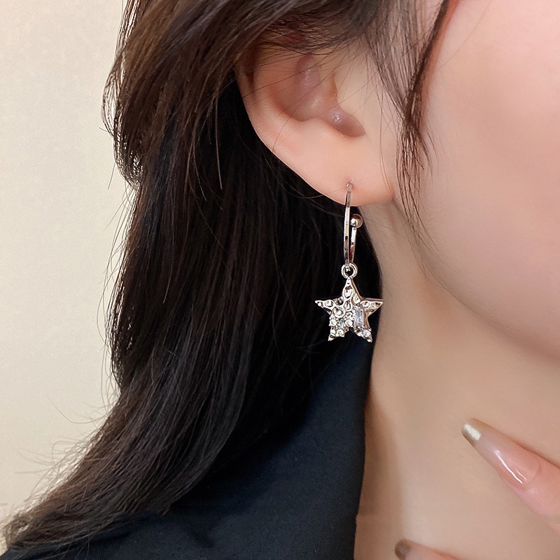 Y2k Anting Liontin Bintang Gaya Manis Keren/Wanita Paduan Desain Kupu-Kupu Rasa Drop Earrings/Anting Perhiasan Elegan Minimal