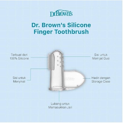 Dr.Brown's Silicone Finger Toothbrush with Case / Toothbrush Bayi / Sikat Gigi Bayi / Sikat Lidah Bayi