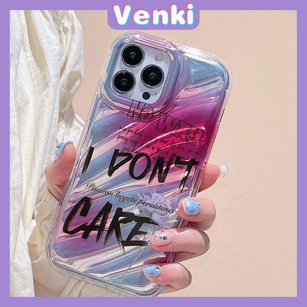 VENKI - For iPhone 11 iPhone Case Laser Reflective Transparent Phone Case TPU Soft Shockproof Airbag Case Protection Gradient English Compatible with iPhone 14 13 Pro max 12 Pro