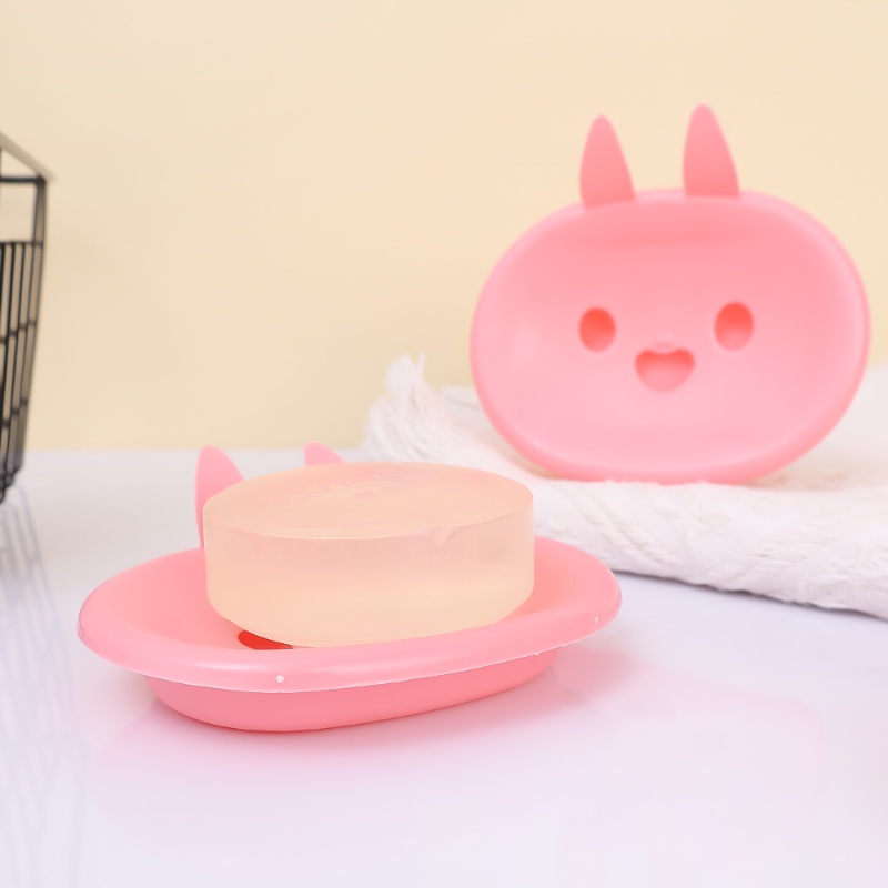 Travel Portable Rabbit Soap Box/Kotak Sabun Lucu Kartun Dengan Lapisan Drainase/Wadah Penyimpanan Piring Sabun Kamar Mandi