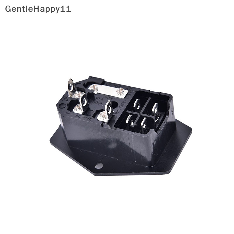 Gentlehappy 3Pin iec320 c14 inlet module plug Saklar Sekring Stop Kontak Listrik Pria 10A 250V id