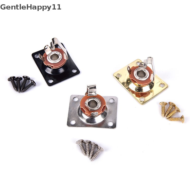 Gentlehappy Sliver Square Style Plat Jack Gitar Baru, Socket Output Chrome Rectangle id