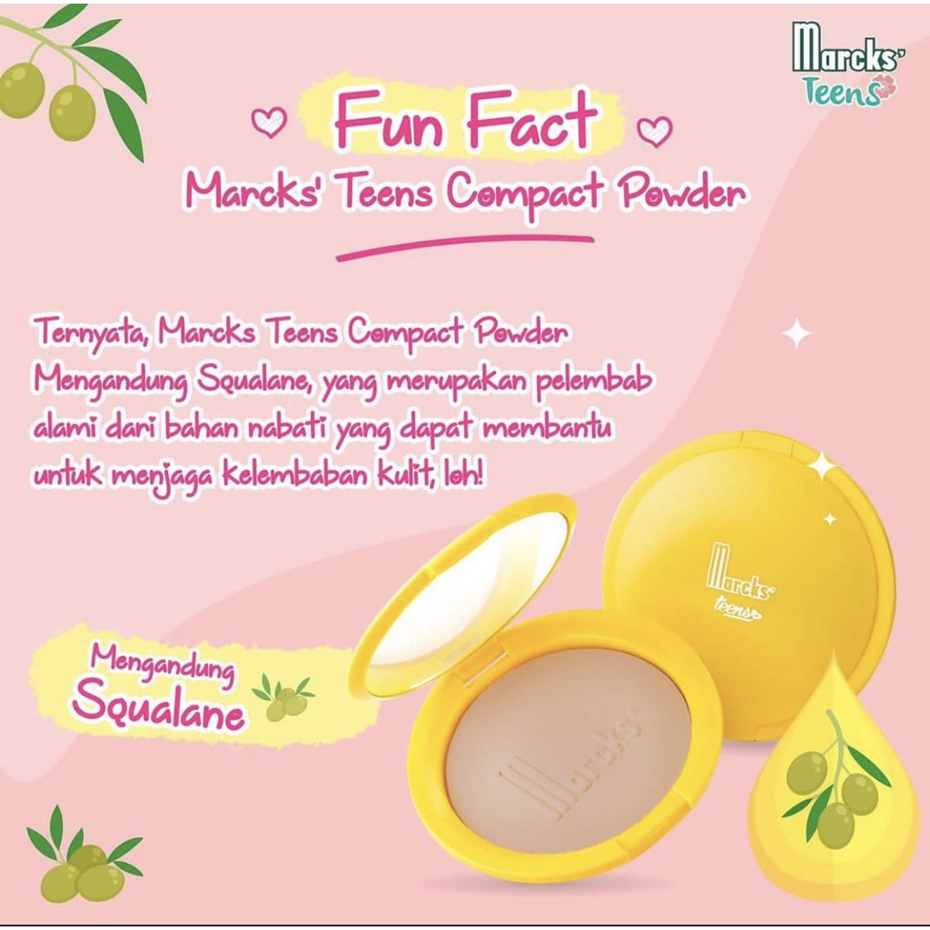 ✨LACIKOSME✨ MARCKS TEENS COMPACT POWDER - BEDAK PADAT UV PROTECTION BPOM ORIGINAL