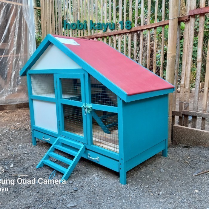 kandang kelinci kayu unik minimalis