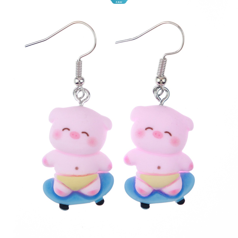 Kawaii Sanrios MyMelody Pom Pom Purin Kuromi HelloKitty Kirby Kartun Anime Anting Lucu Kreatif Alloy Earrings Metal Pendant Perhiasan Hadiah [ZK]