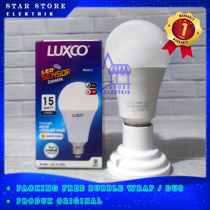 LUXCO LAMPU LED SENSOR CAHAYA 15W CAHAYA PUTIH LIGHT SENSOR 15 Watt