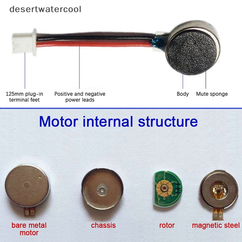 Deid 2PCS 123410x3mm Motor Getaran Mini DC 3V 12000rpm Tombol Koin Datar-Tipe Micro DC Vibrag Motor Untuk Ponsel Pager Martijn