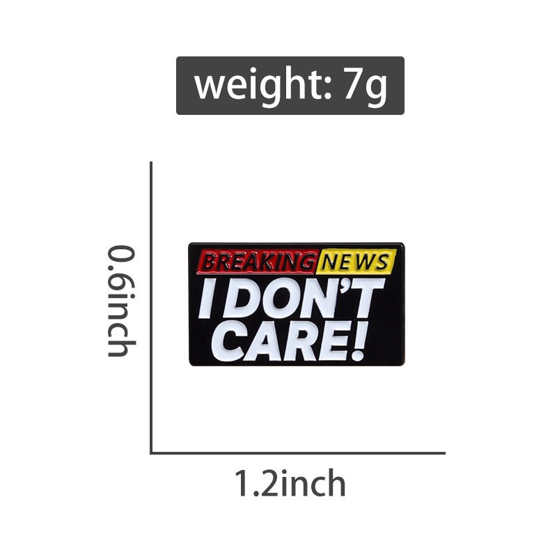 Kreatif Berrita Pecah I Don't Care Enamel Pin Bros Tulisan Lucu Bros Kerah Lencana Ransel Perhiasan Hadiah Untuk Teman