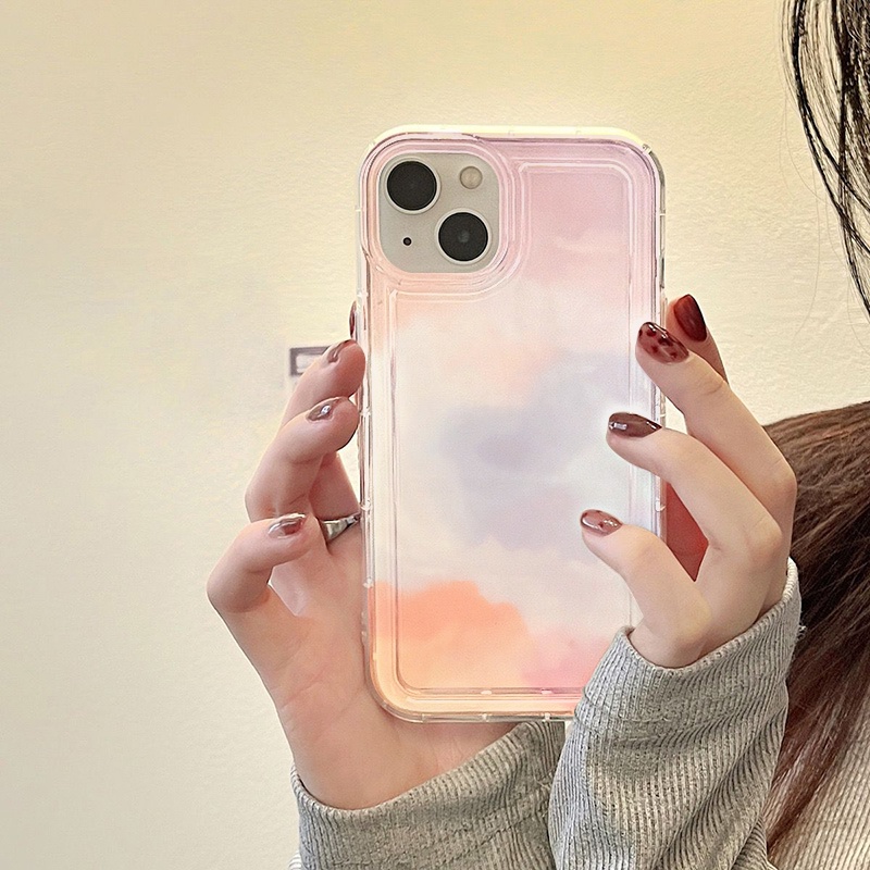 Gradasi Ungu Pink Case Untuk Oppo Realme C20A C21 C21Y C11 C3 C1 C20 C25 C25S C25Y C12 C15 10 9i 8i 8Pro 6i PH 5i 5s 9i U1 Reno 8 7 Lite Narzo 30 20 30A Airbag Shockproof Cover