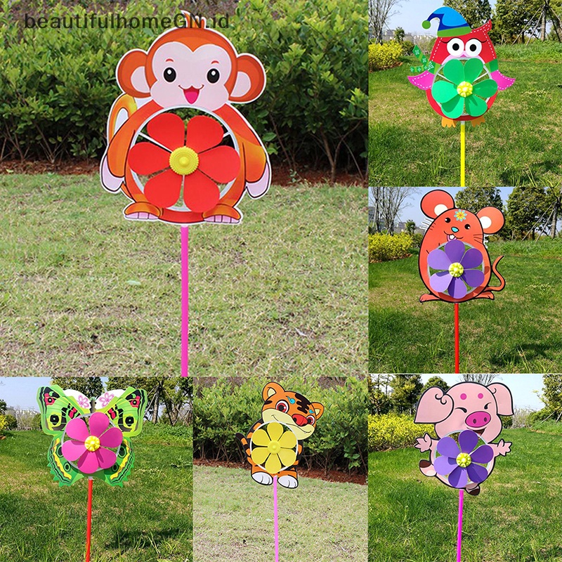 {Cantik} Lovely Kartun Handmade Windmill Wind Spinner Mainan Anak Dekorasi Taman Halaman~