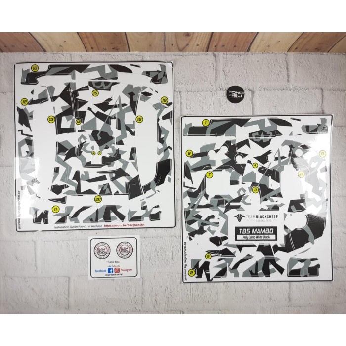 TBS MAMBO SKIN - POLY CAMO WHITE BLACK