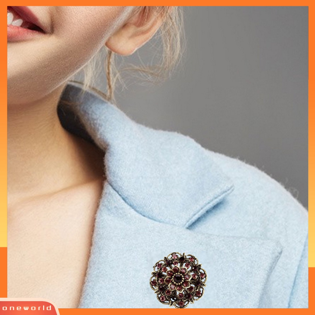 [ONE] Ladies Brooch Pin Berlian Imitasi Eye-catching Indah Bros Bunga Cantik Untuk Buket