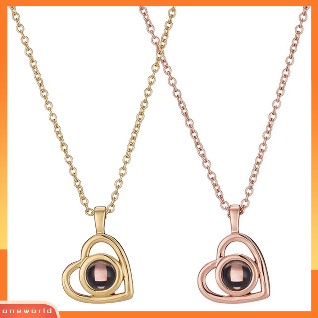 [ONE] Kalung Romantis Mudah Dipakai Alloy Valentines Day Heart Rantai Klavikula Untuk Pasangan