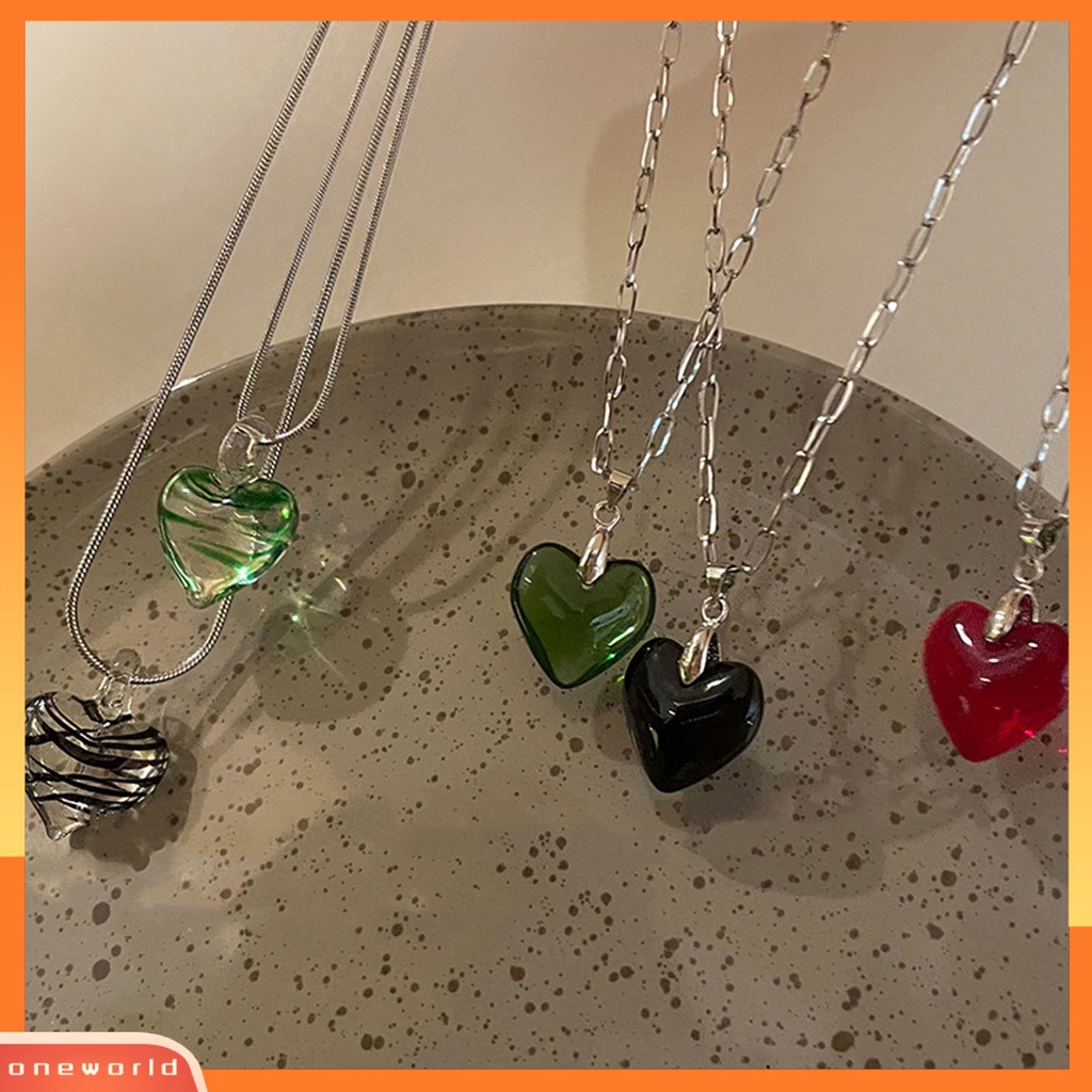 [ONE] Kalung Rantai Desain Rantai Aesthetic Anti Luntur Bentuk Hati Liontin Lady Necklace Untuk Tanggal