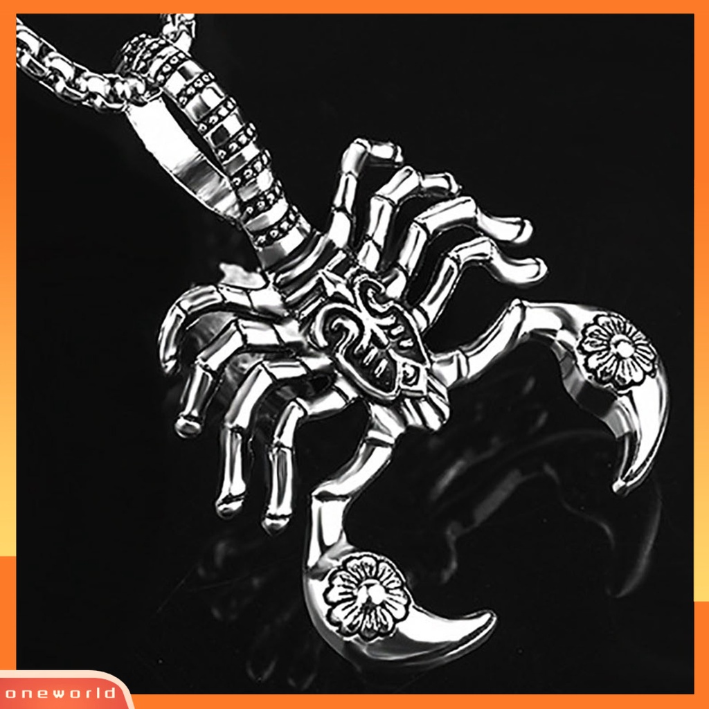 [ONE] Kalung Liontin Portabel Keras Patah Bahan Alloy Hollow Bentuk Scorpion Unisex Necklace Untuk Harian