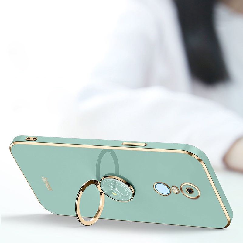 REDMI Andyh Casing Ponsel Silikon Ultra Tipis Untuk Xiaomi Redmi5Plus Deluxe Fall Protection Gold Band Dengan Cincin Jam Dan Lanyard Gratis